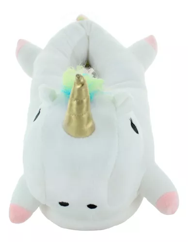 Andrea Pantufla Unicornio Suela Suave Tela Blanco Niña 84010