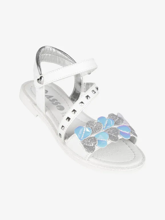Asso Sandalias niña corazones y tachuelas
