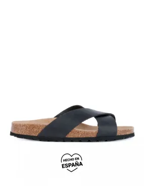 AUTENTI Sandalias Bio Tiras Cruzadas Negro
