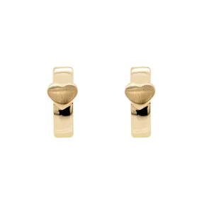 Baby earrings HEART - 14k gold yellow