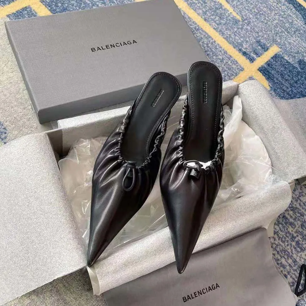 Balenciaga Mules Scrunch Knife De 40 Mm Para Mujer En Negro