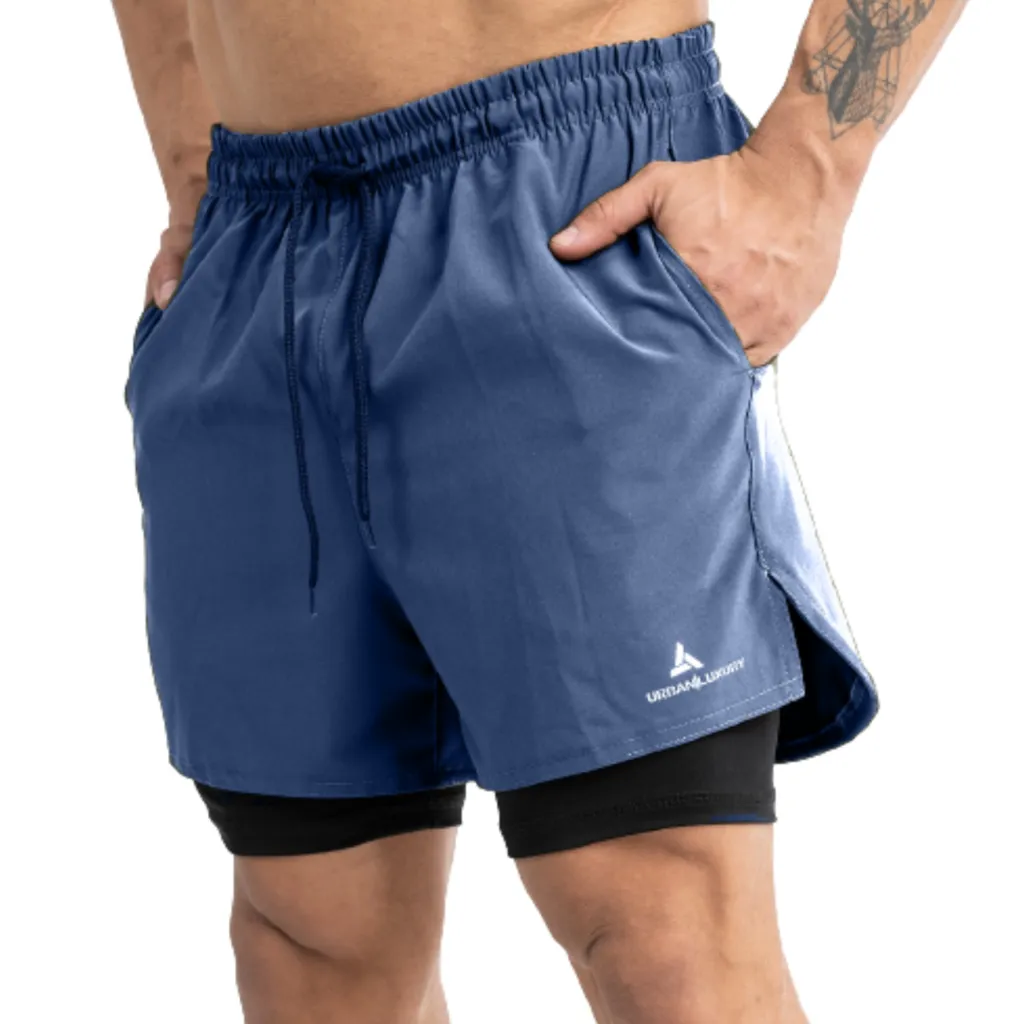 Blue Short Socks + Blue Men's Sports T-Shirt