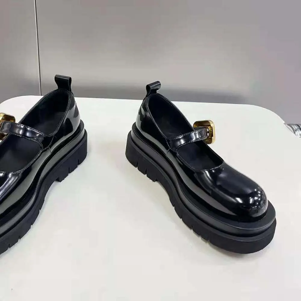Bottega Veneta Mujer Lug Mary-Jane Flats-Negro