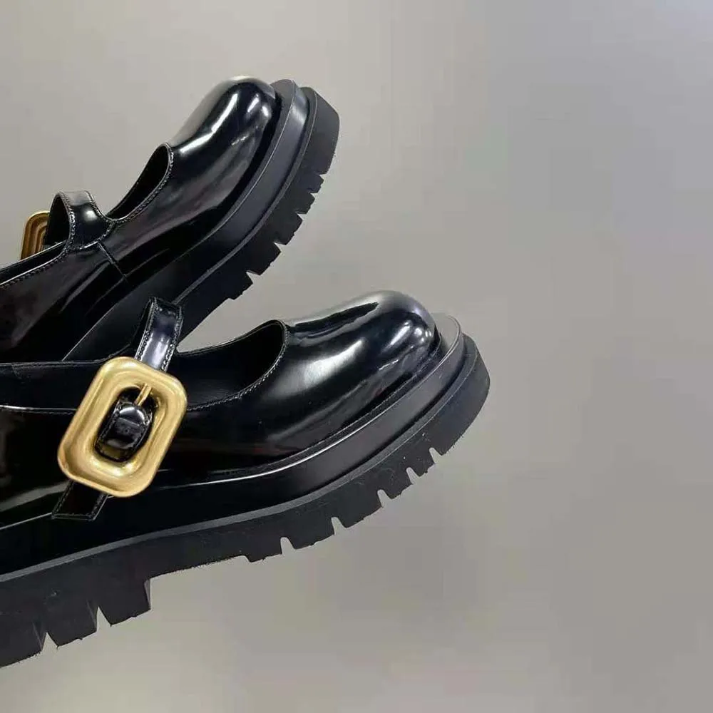 Bottega Veneta Mujer Lug Mary-Jane Flats-Negro