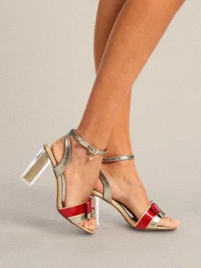 Braccialini sandalias con tacón transparente