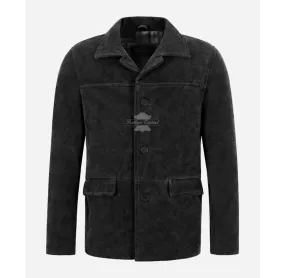 BRANT Men Box Leather Jacket Classic Fashion Suede Leather Blazer