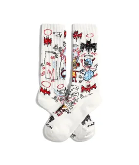 Jimmy Lion Athletic Basquiat Batman White Socks
