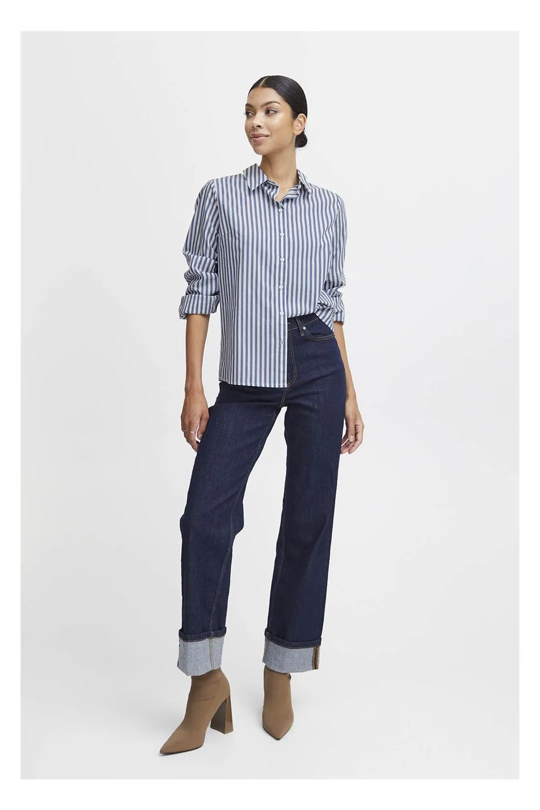 Blue Striped Women's Shirt Byhetila
