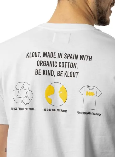 White Recycled Klout T-Shirt for Men and Women