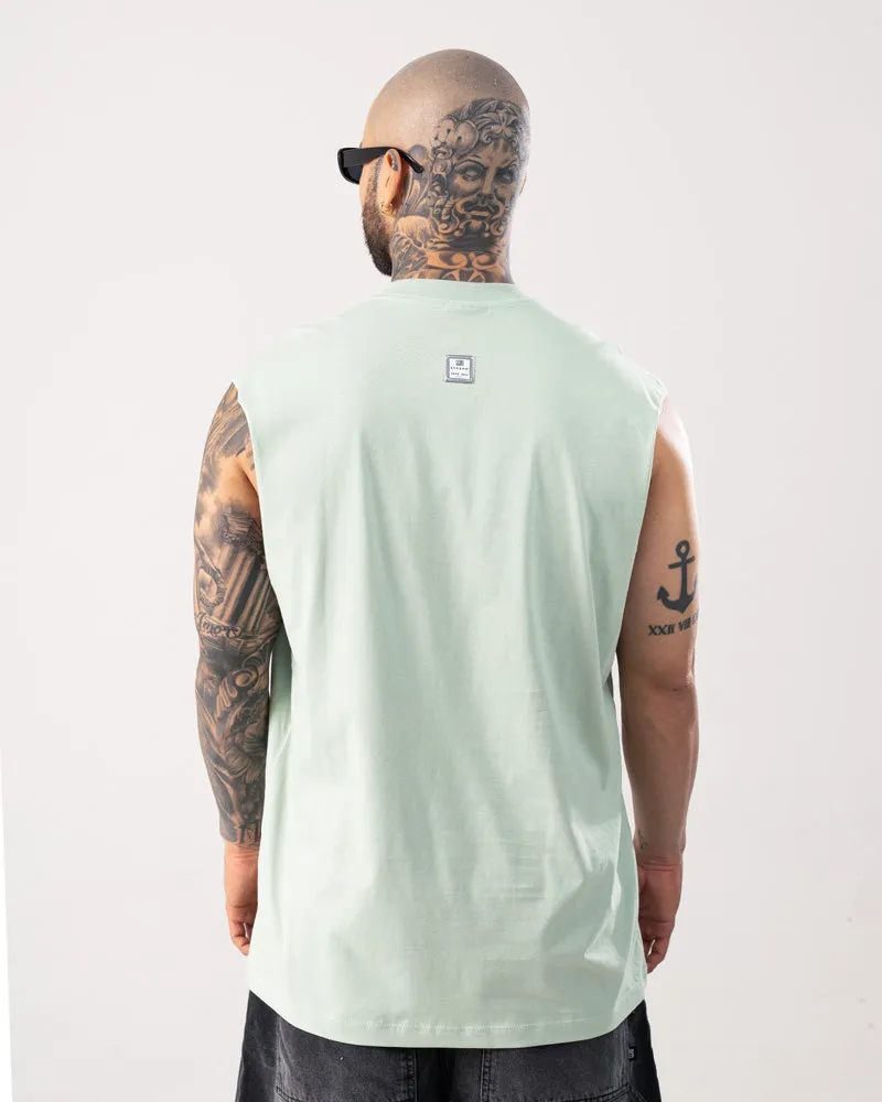 Camiseta Sin Mangas Para Hombre Verde Jade D