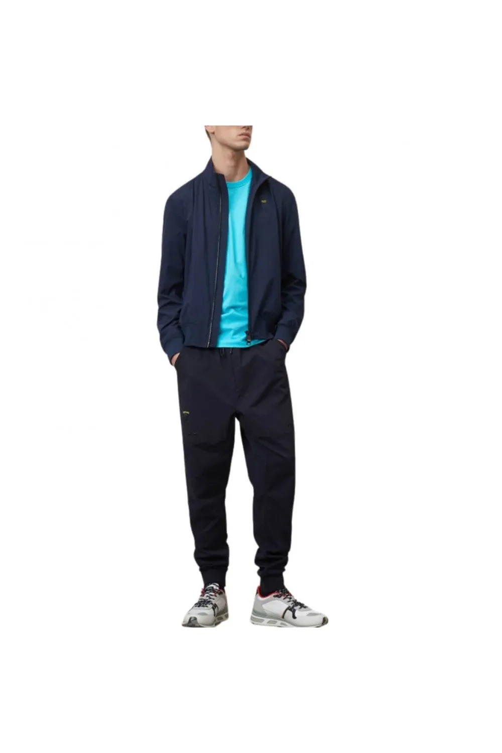 Cazadora Bomber mav Azul De Cuello Alto Con Cremallera De Blauer