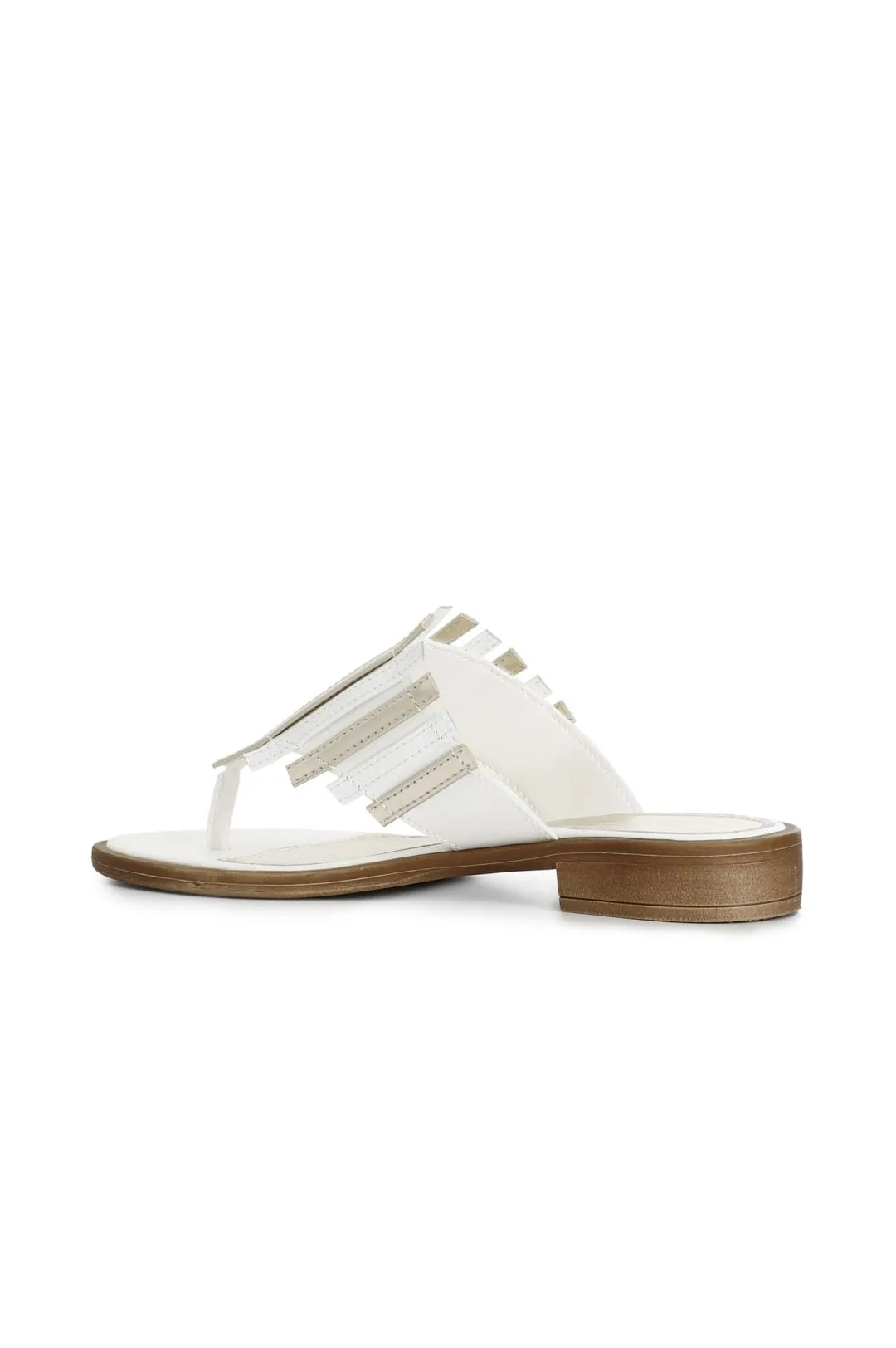 chanclas con pala de tiras múltiples white/gold