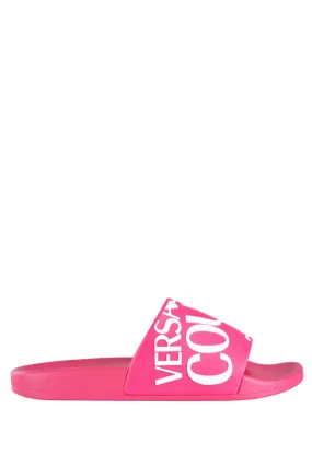 Chanclas de goma fucsia con logo en relieve Shelly