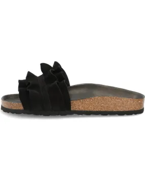 Chanclas de Mujer VERBENAS 3300620220 ROCIO SERRAJE VOLANTE NEGRO NEGRO