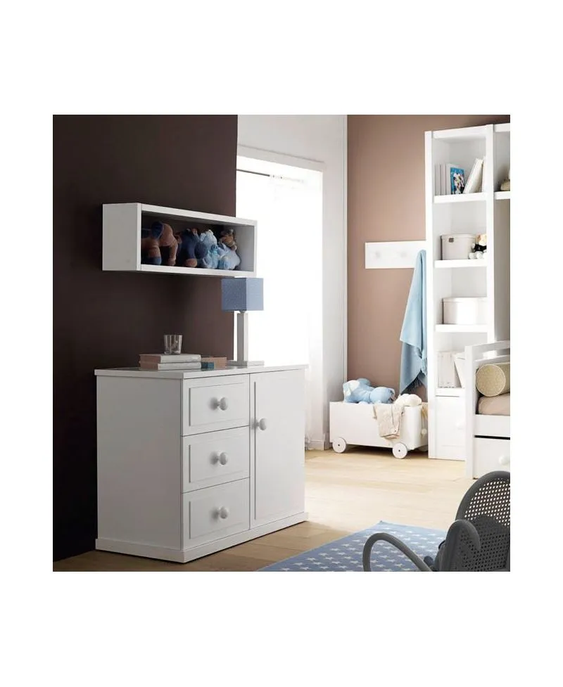 Nursery Chest of Drawers with Door and Ceiling Cabinet - Online Shopping