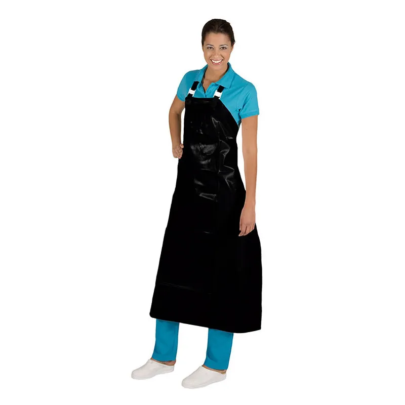 Black Polyurethane Bib Apron - Andrew, Gary's