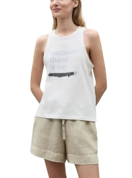 Ecoalf Women's White Underlined T-Shirt