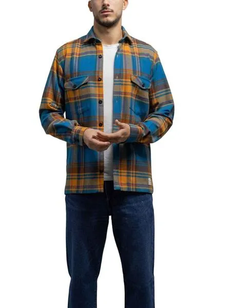 Flannel Shirt Klout Highland Plaid Men Blue