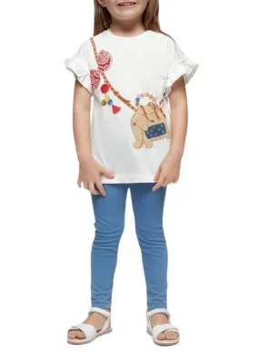 Mayoral Girls' Mid Denim Knit Leggings Set