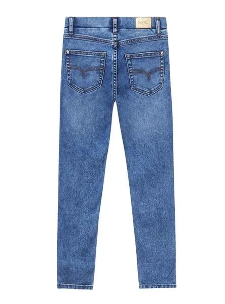 Mayoral Girl's Closed Basic Blue Jeans.