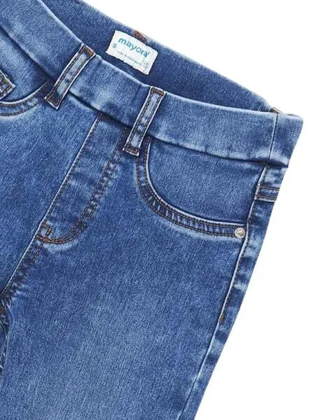 Mayoral Girl's Closed Basic Blue Jeans.