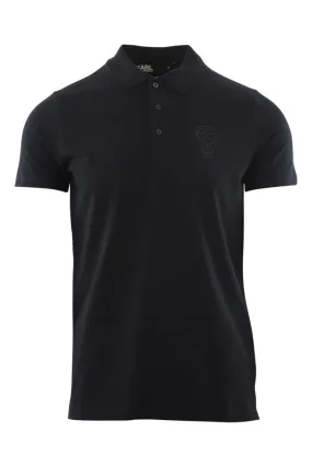 Polo azul con logo de goma