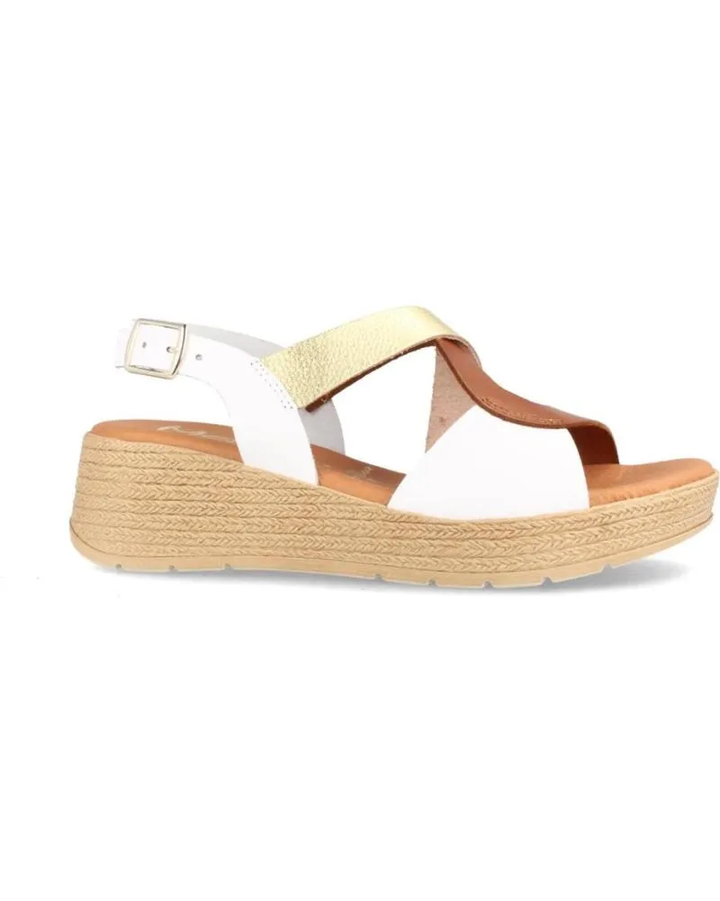 Sandalias MARILA  de Mujer SANDALIA DE PIEL PARA MUJER CON CUNA MEDIA DILI COMBI PLATIN  BLANCO