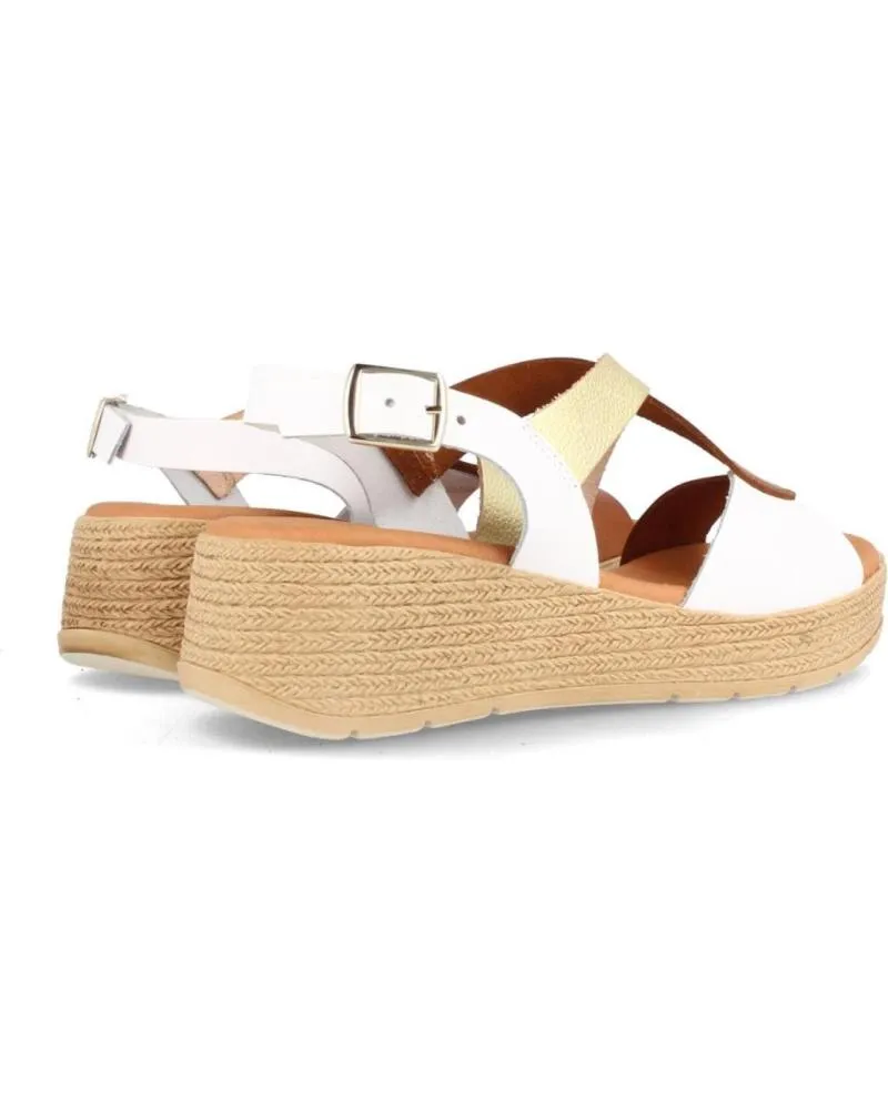 Sandalias MARILA  de Mujer SANDALIA DE PIEL PARA MUJER CON CUNA MEDIA DILI COMBI PLATIN  BLANCO