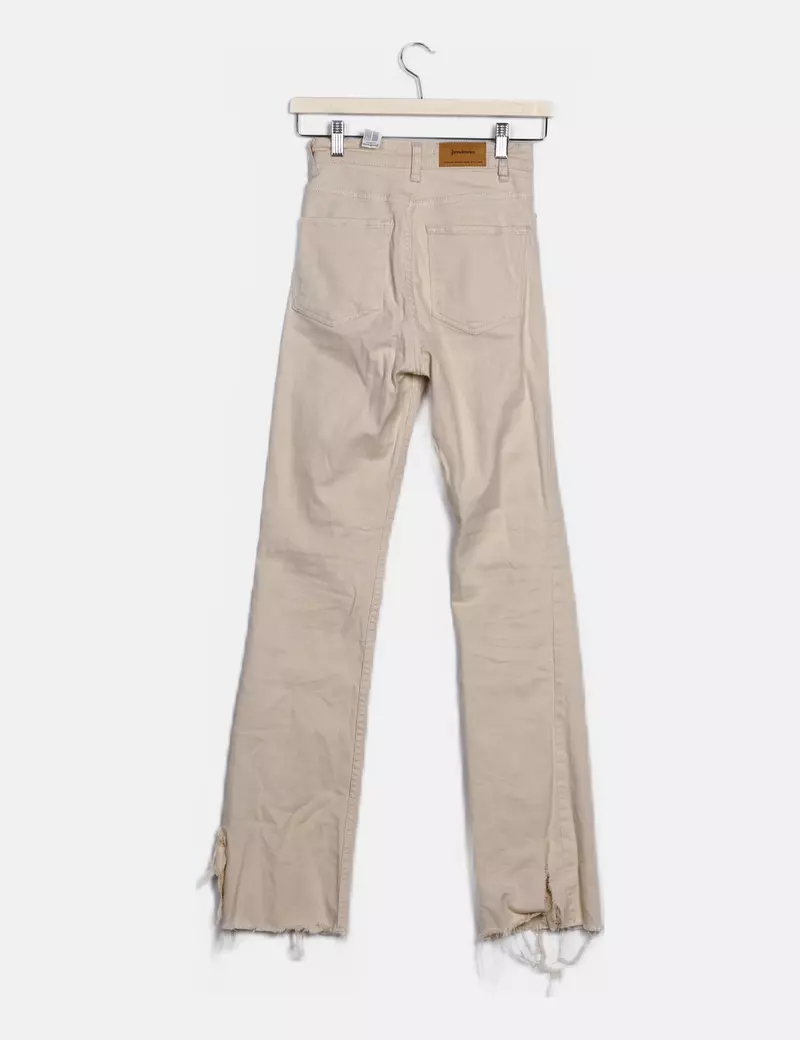 Beige Denim Casual Stradivarius Pants