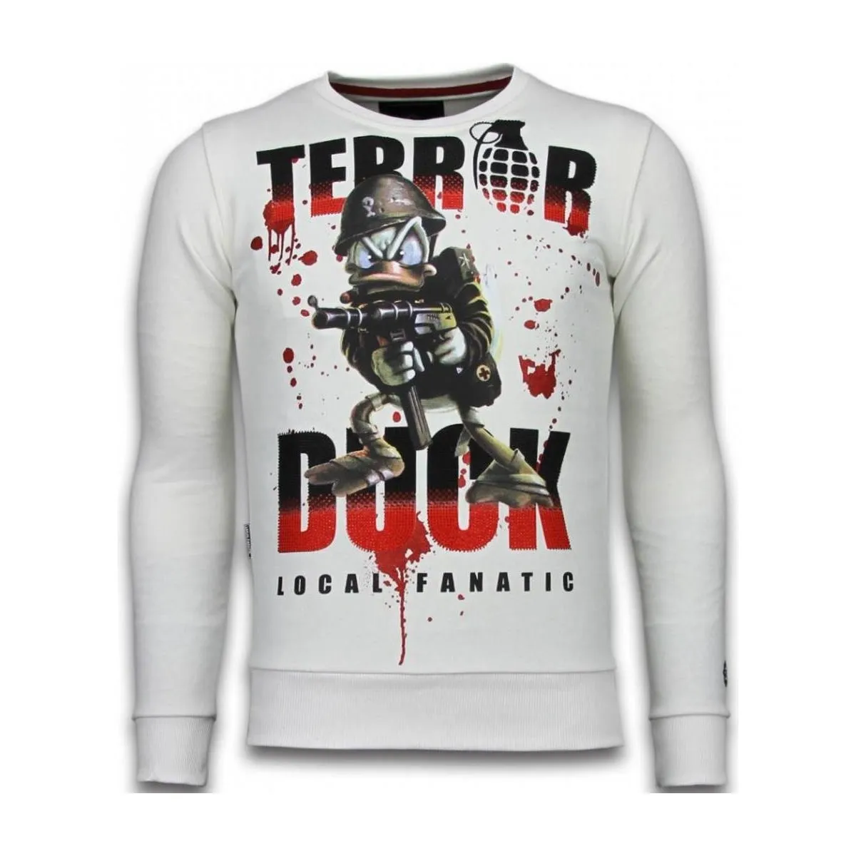 Terror Duck Rhinestone Hombre can be rewritten as Fear Duck Cowboy with Sparkling Stones.