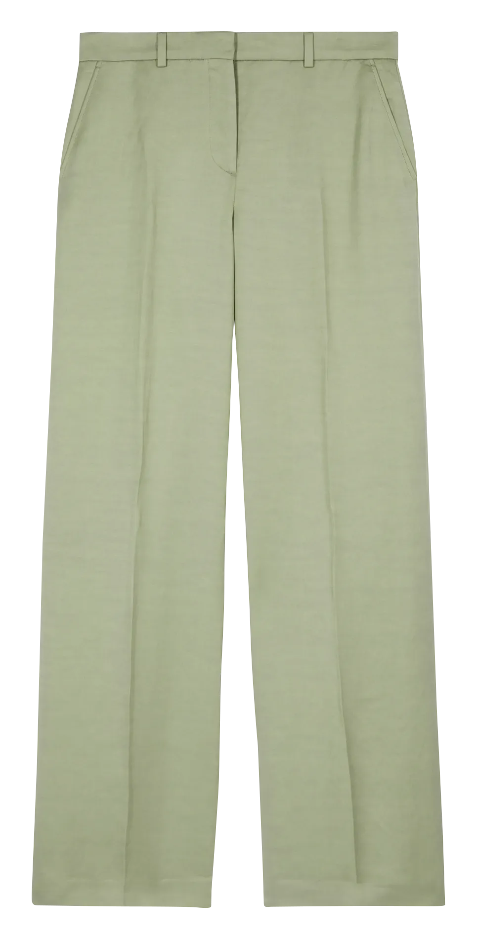 THE KOOPLES Pantalón recto con pinzas de talle alto en caqui
