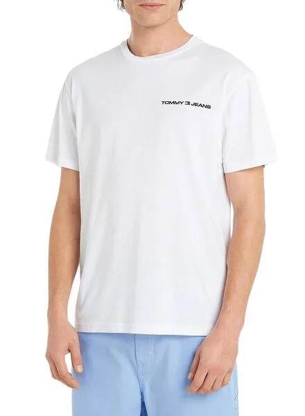 Tommy Jeans Linear White T-Shirt for Men