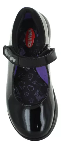 Vavito Zapato Balerina Moda Formal Velcro Charol Niña 89622