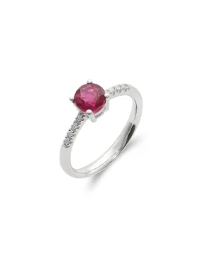 White Gold Ring with Tourmaline and Diamonds