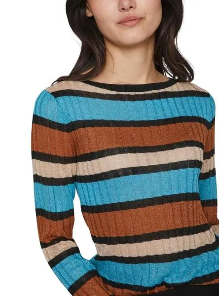 Women's Blue Striped Jersey Villa Viember Rayas.