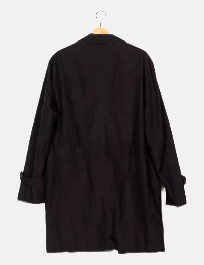 Zara Black Casual Trench Coat